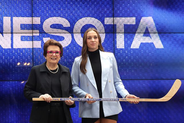 <p>Steve Russell/Toronto Star via Getty </p> From left: Billie Jean King and Tayler Heise