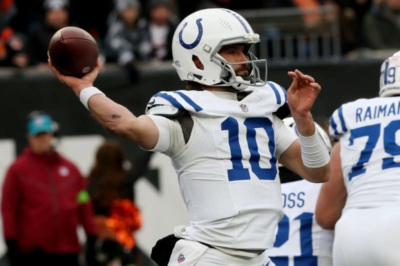 Quarterback Gardner Minshew and the Indianapolis Colts will host the Houston Texans on Saturday in Indianapolis. File Photo by John Sommers II/UPI