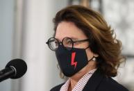 Malgorzata Kidawa-Blonska of the opposition Civic Coalition looks on during a news conference in Warsaw