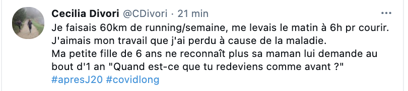 Le témoignage de malades du Covid dont les symptômes persistent longtemps après l'infection.