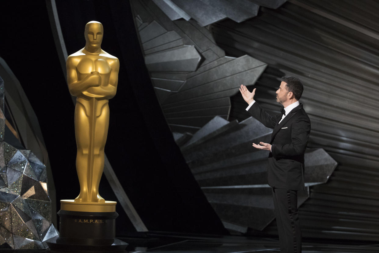 THE OSCARS(r) - The 90th Oscars(r)  broadcasts live on Oscar(r) SUNDAY, MARCH 4, 2018, at the Dolby Theatre® at Hollywood & Highland Center® in Hollywood, on the Disney General Entertainment Content via Getty Images Television Network. (Ed Herrera via Getty Images)
JIMMY KIMMEL