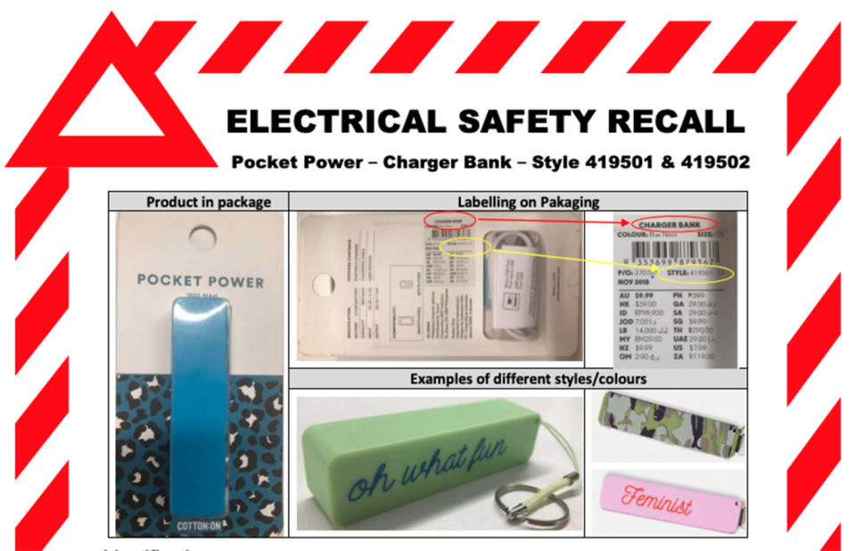 Customers who have purchased the power banks are advised to stop using the product immediately. Source: ACCC