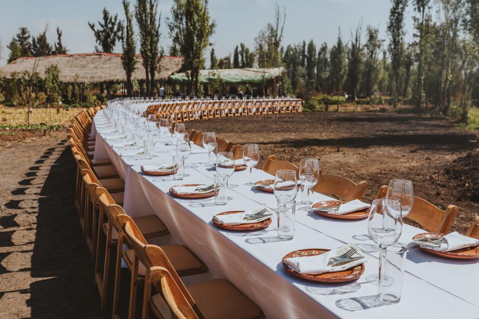 The "Outstanding in the Field" series has held feasts at Mexico City's Xochimilco gardens, where it will return later this month.