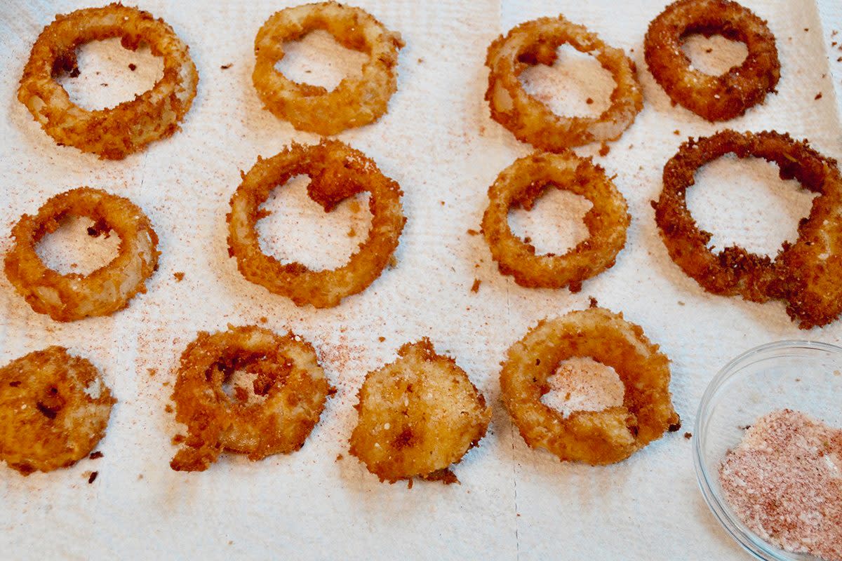 Burger King's Onion Rings after frying