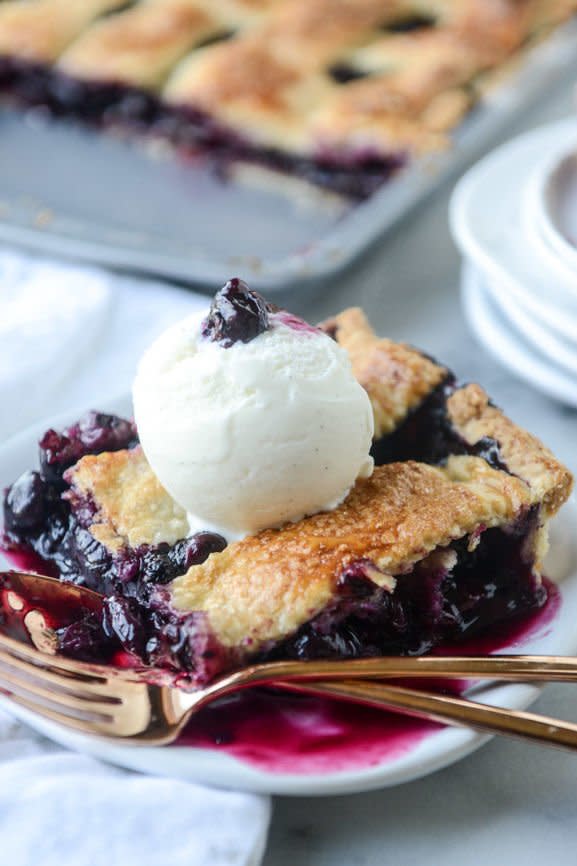 Cinnamon Blueberry Slab Pie