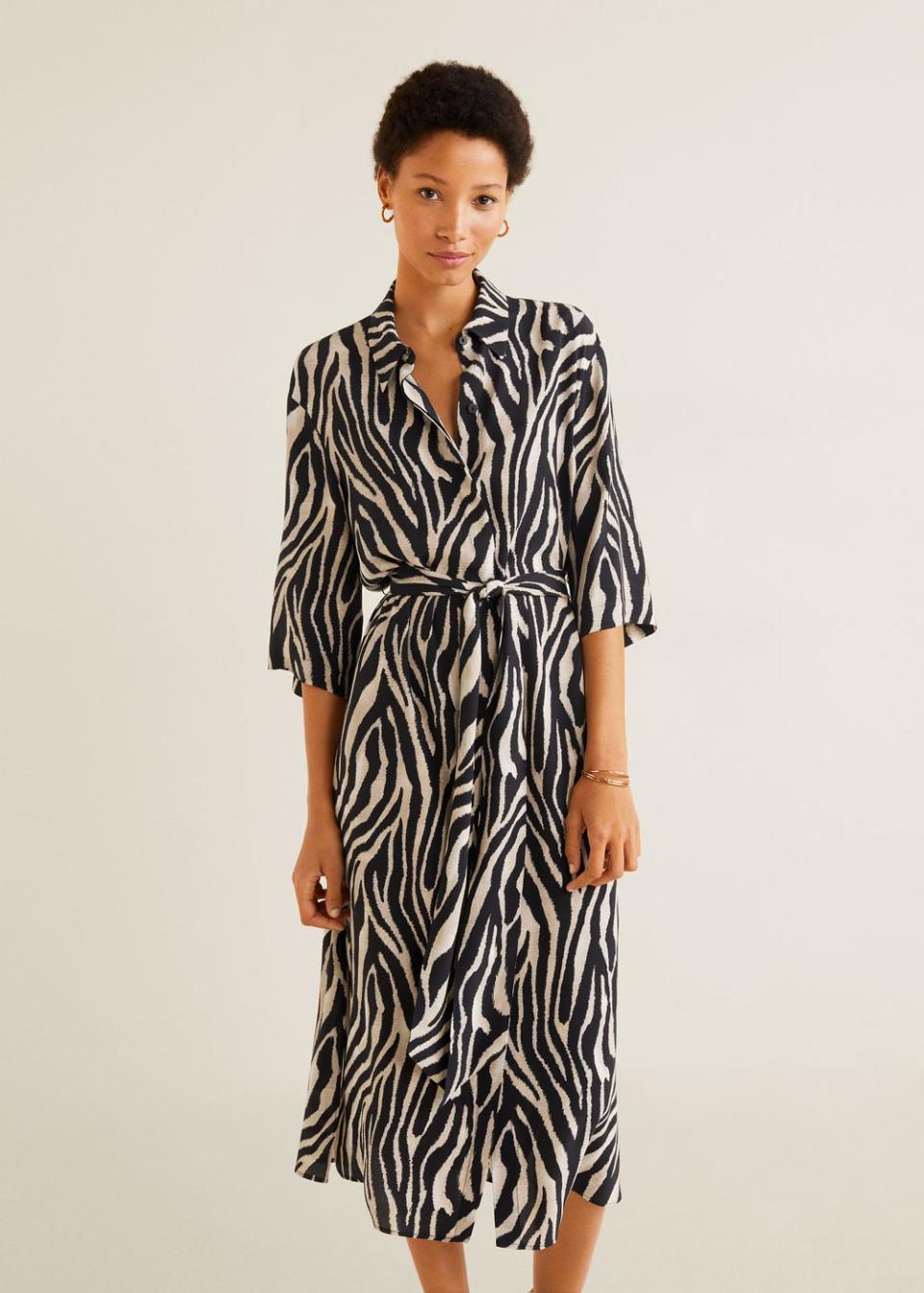 Mango Animal Print Shirt Dress (Photo: Mango)