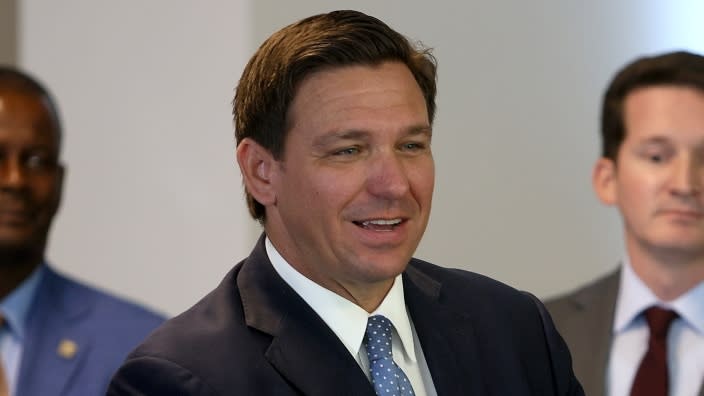 A controversial “anti-riot” law enacted by Florida Gov. Ron DeSantis (above) has been blocked by a federal judge, who says the Republican equated Black joy with protest. (Photo by Joe Raedle/Getty Images)