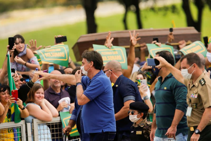 Protest against the President of the Chamber of Deputies Rodrigo Maia, Brazilian Supreme Court, quarantine and social distancing measures in Brasilia