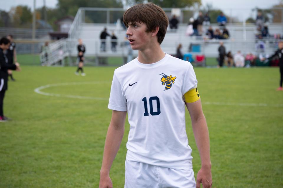 Hillsdale senior Aaron Webb plays his final game for the Hornets.