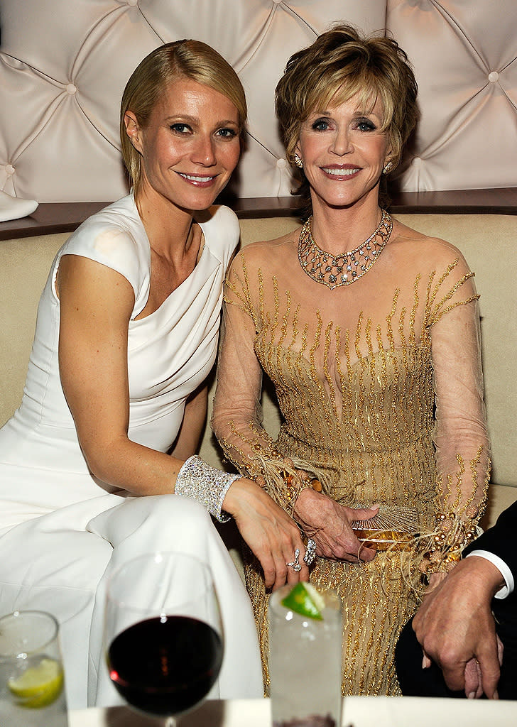 Gwyneth actually looked good next to Jane Fonda, whose dress was clearly inspired by the Ice Capades.