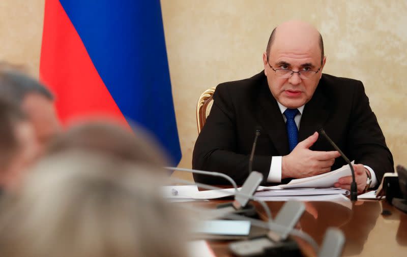Russian Prime Minister Mishustin chairs a meeting in Moscow