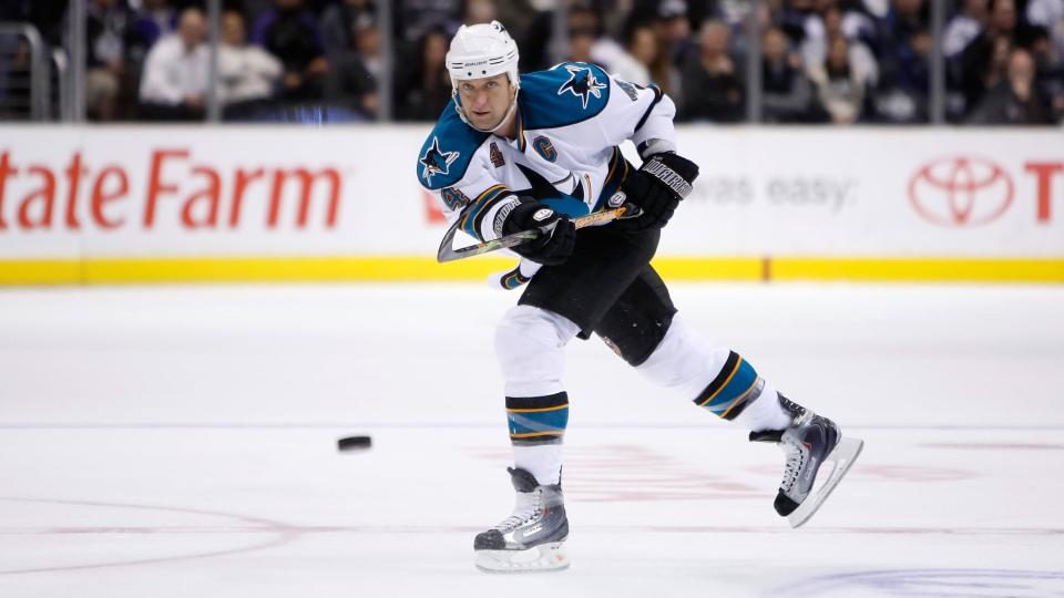 Rob Blake isn't often remembered as a San Jose Shark, but he was a major contributor to the team at the end of his career.  (Jeff Gross/Getty Images)