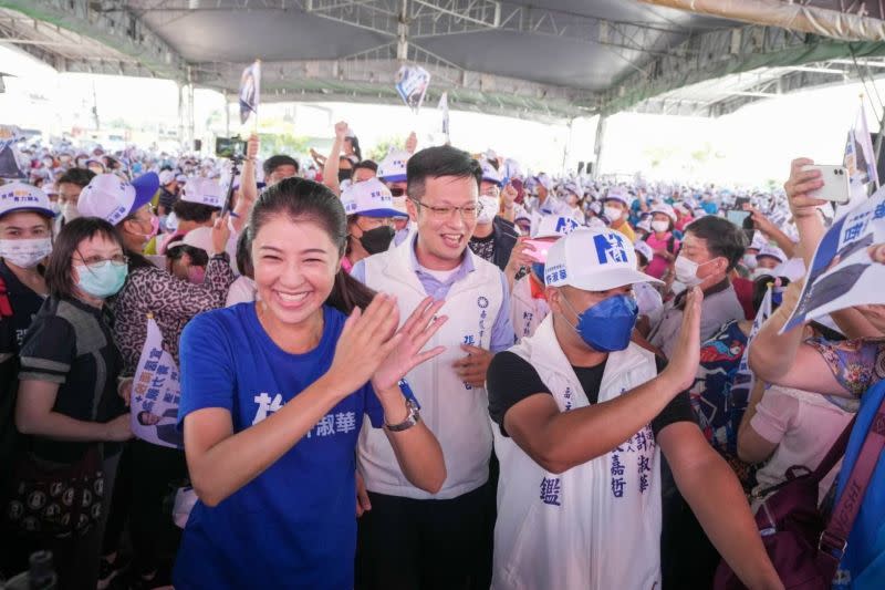 ▲許淑華與南投市長候選人張嘉哲成立聯合競選總部，聲勢浩大。（圖／許淑華競總提供，2022.09.17）