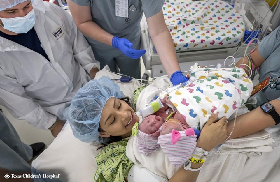 PHOTO: Sandy Fuller gave birth to twin daughters on March 1, 2023, at Texas Children's Pavilion for Women. (Texas Children's Hospital)