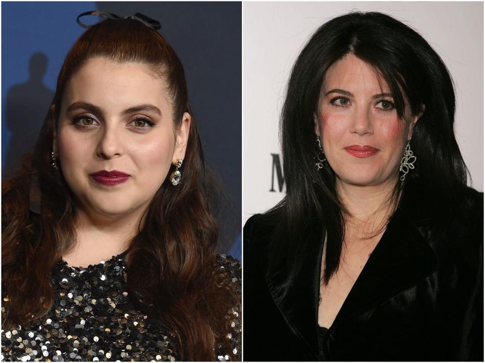 A picture of Monica Lewinsky and Beanie Feldstein.