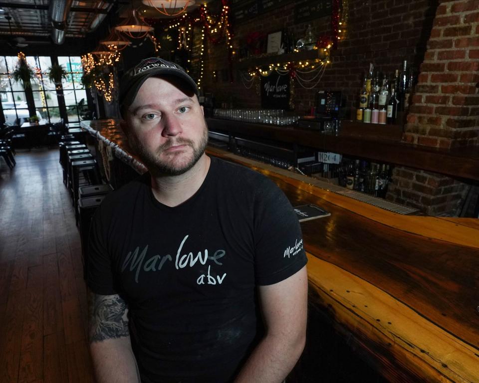 Zac Ross, brewer and founder of Marlowe Artisanal Ales on Main St. in Nyack. Wednesday, November 30, 2022.