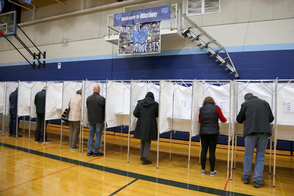 Locals vote at York High School on Tuesday, November 8, 2022.