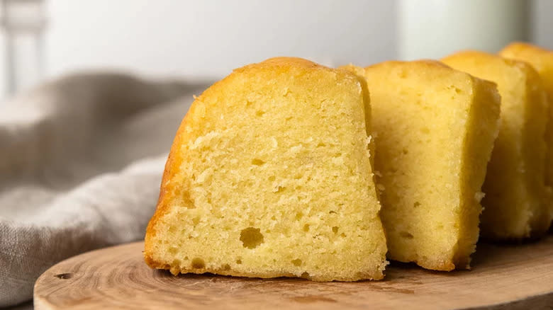 Sliced vanilla Bundt cake