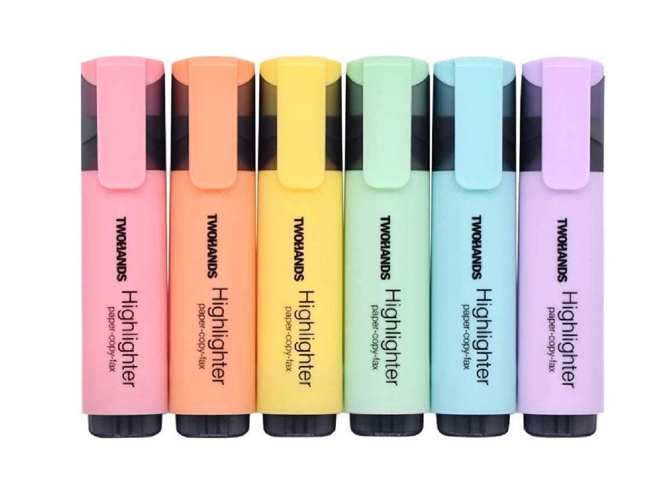 Multicolored highlighters.