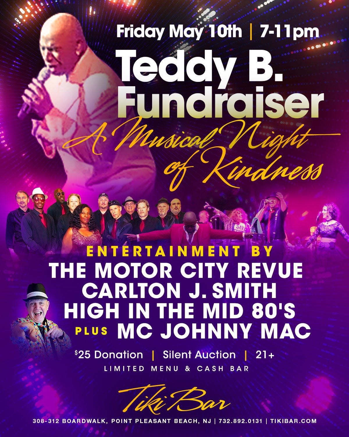 Flyer for the May 10, 2024 benefit concert for singer Eric Barney, known professionally as Teddy B., in Point Pleasant Beach.
