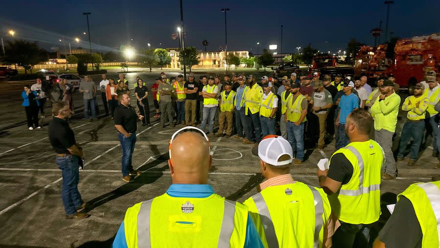 OG&E crews left for south Texas Wednesday morning to assist in power restoration following Hurricane Beryl
