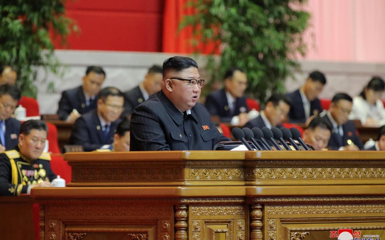 Kim addressed the party on Tuesday in a rare speech - REUTERS