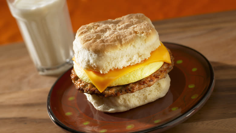 breakfast sandwich on plate