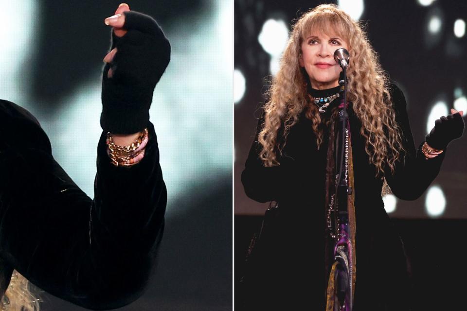 <p>Kevin Mazur/WireImage (2)</p> Stevie Nicks wears a 