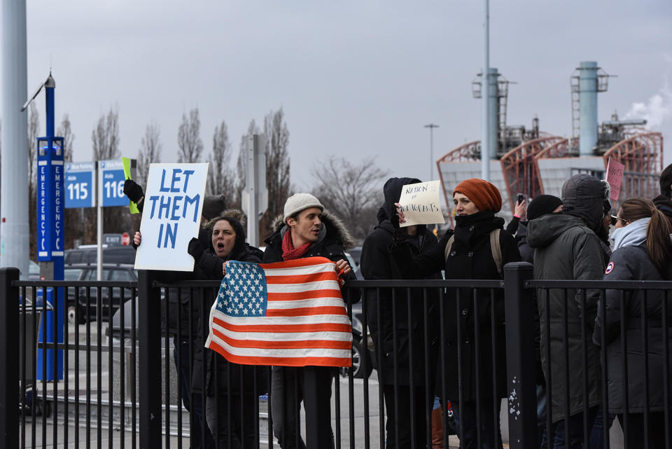 Protests at JFK over travel ban