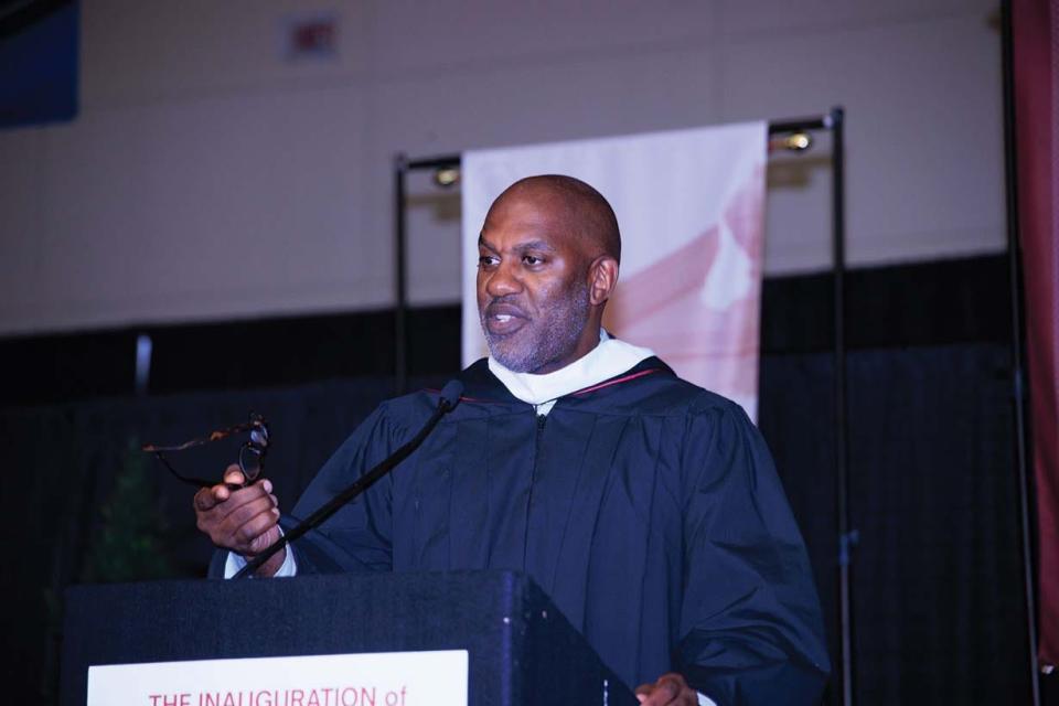 Keith Dawkins speaking at a Ramapo College event