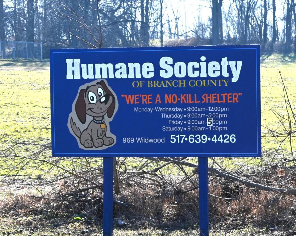 The Humane Society of Branch County shelter is located on Wildwood Road south of Quincy.