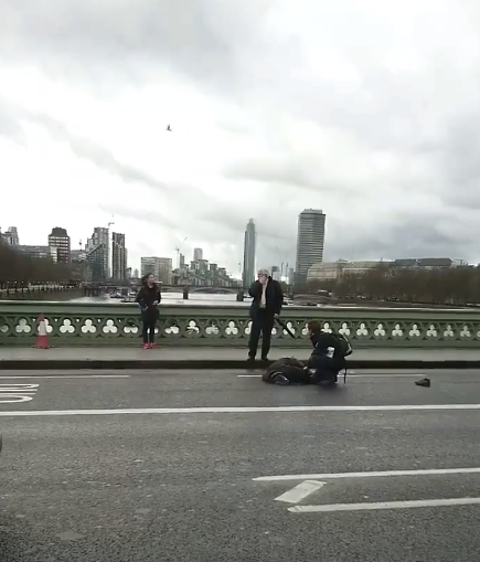 Video of the aftermath on Westminster Bridge