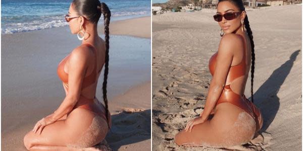 Kim Kardashian visita playa en Cabos San Lucas
