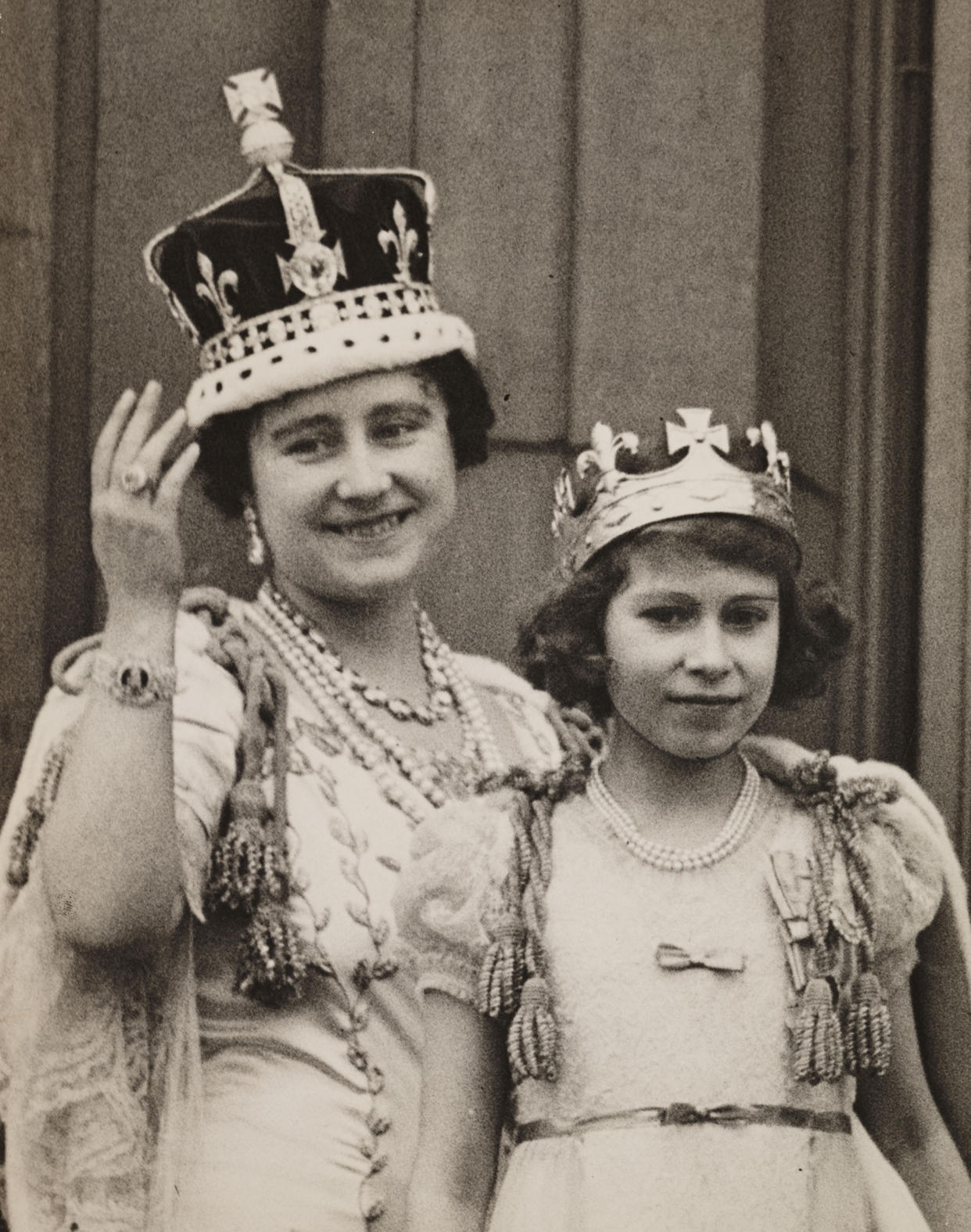 The Queen and Princess Elizabeth after the Coronation of George VI, 1937 (Daily Herald Archive / SSPL via Getty Images)