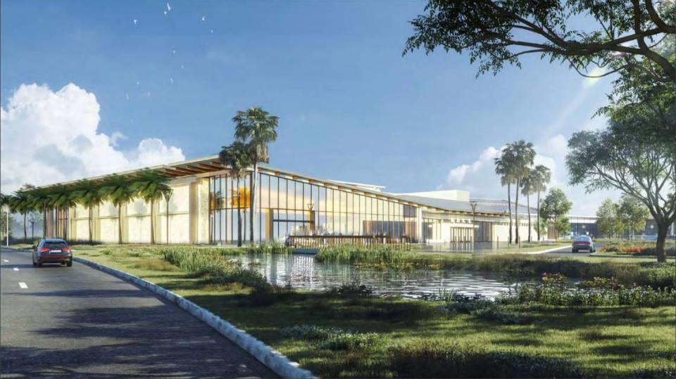 The $48 million renovation of the Bradenton Area Convention Center will expand the building and give it a modern look to match the Palmetto Marriott hotel next door. The proposed upgrades are shown in this design rendering.