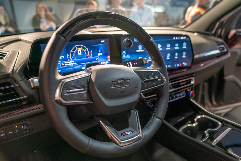 An interior of the new 2024 Chevrolet Traverse Z71 was revealed during an event at the Lansing Delta Assembly Plant in Lansing on Monday, July 17, 2023.