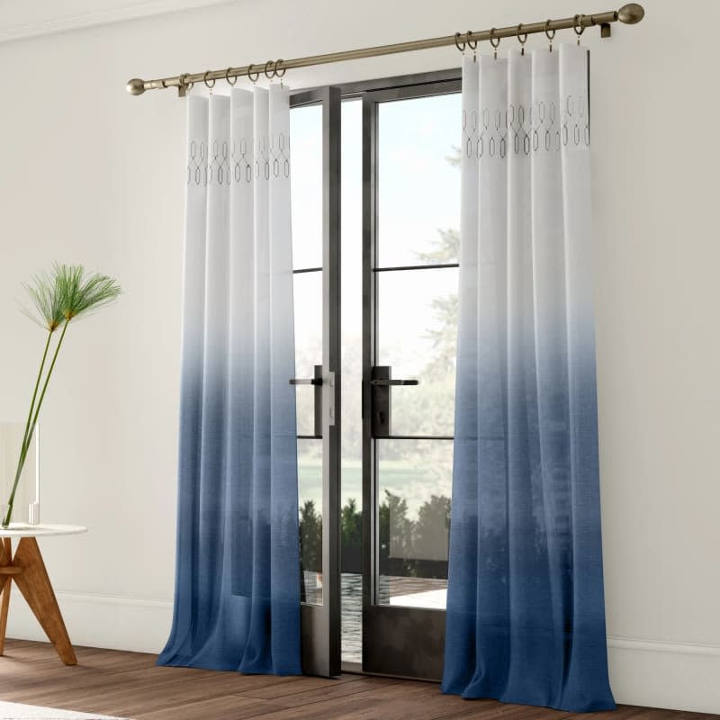 Cianah 100% Cotton Semi-Sheer Curtain Panel