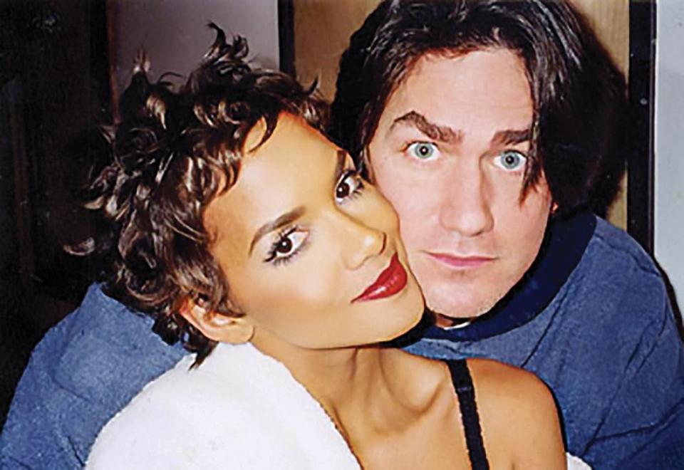  Designer and stylist Wayne Scot Lukas with with Halle Berry on a Revlon shoot