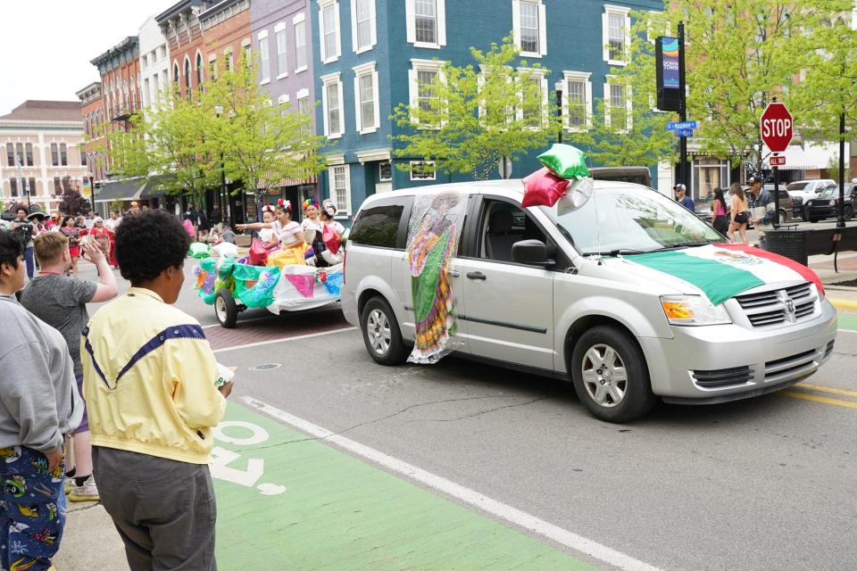 A parade entry is decorated for Chico's Cinco de Mayo Parade, which filed through downtown Adrian Saturday before ending at the Lenawee County Fair & Event Grounds where the festival portion of the event was held.