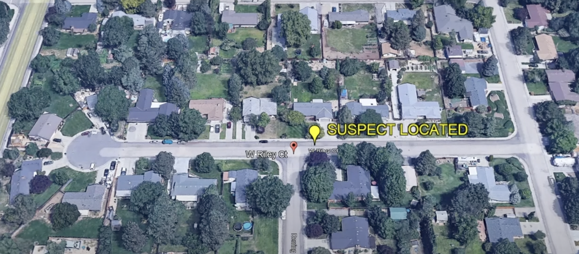 A clip from footage provided by the Boise Police Department shows where police found Ezra Smith after their pursuit. 