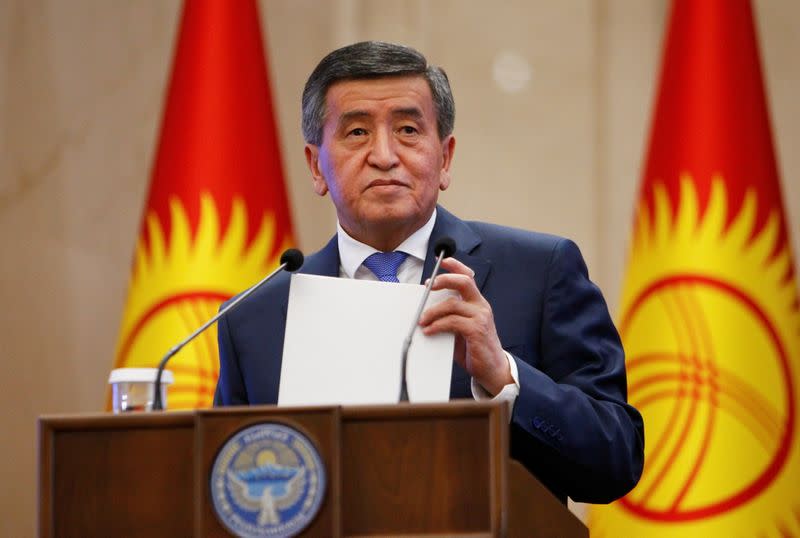 Kyrgyzstan's former President Jeenbekov attends a session of parliament in Bishkek
