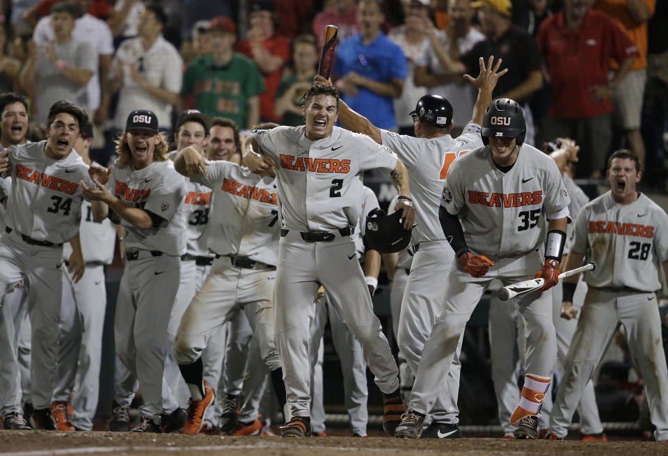 It took one massive break for Oregon State to take Game 2 of the College World Series. (AP Photo)