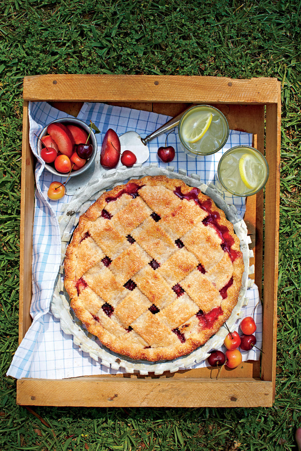 Cherry-Plum Pie with Cornmeal Crust