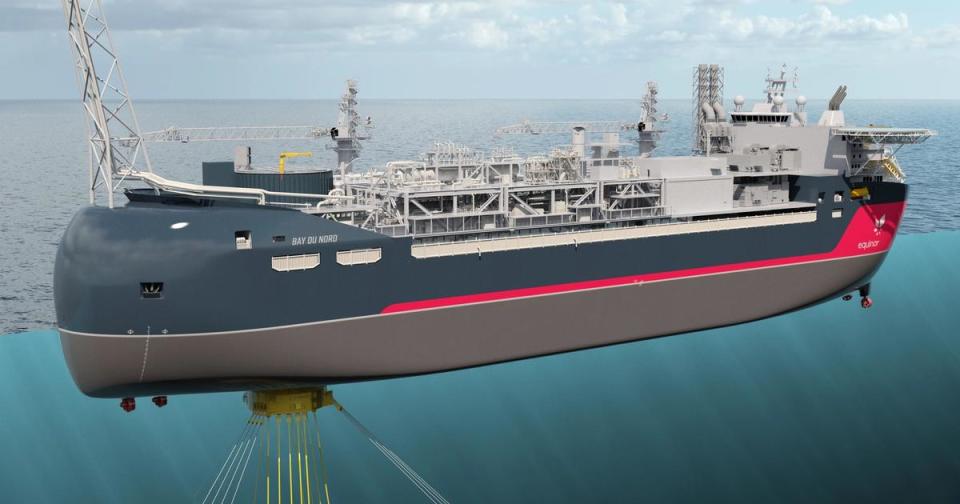 If the Bay du Nord oil find in Newfoundland's offshore is developed, the project will use a floating, production, storage and offloading vessel like the one pictured in this rendering.