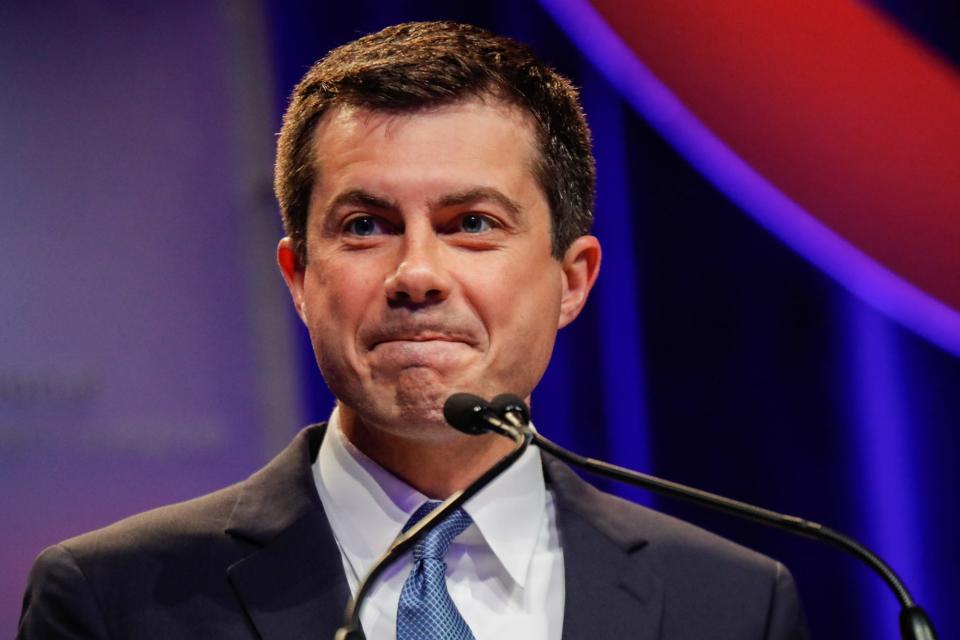 Presidential candidate and Mayor of South Bend Ind., Pete Buttigieg, speaks during the National Urban League Conference in Indianapolis on Friday, July 26, 2019.