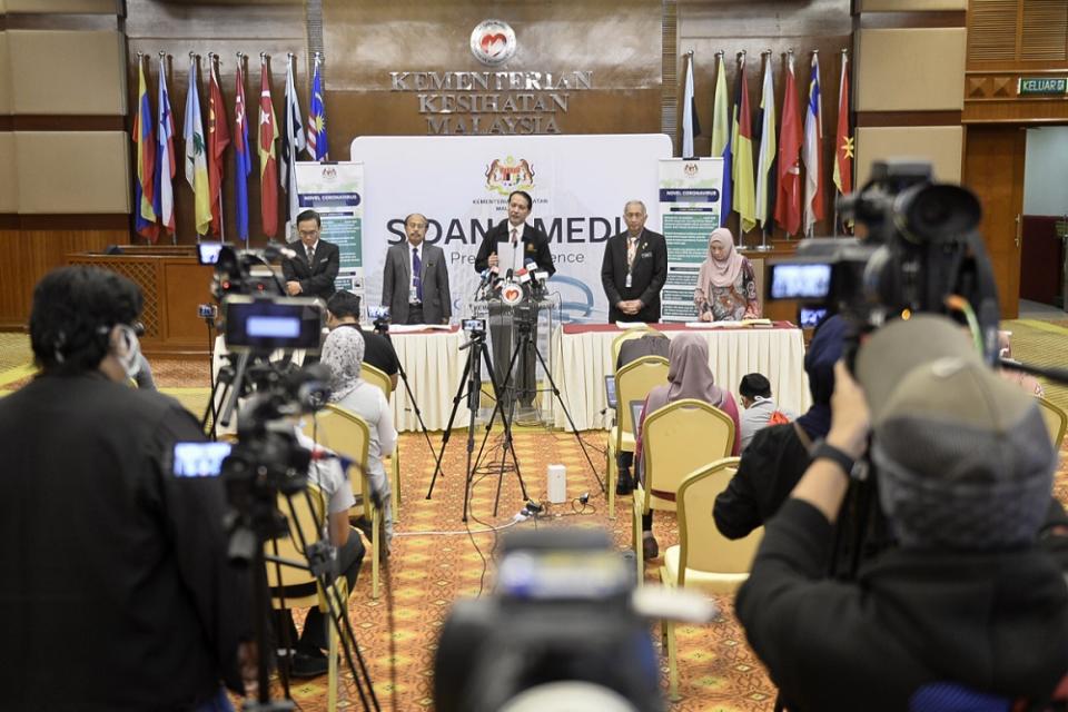 Health Director-General Datuk Noor Hisham Abdullah said Malaysia has recorded 57 new Covid-19 cases today, of which only four were local transmissions between Malaysians— Picture by Miera Zulyana
