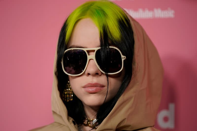 American singer-songwriter Eilish arrives on the red carpet for the "Billboard Women in Music" event in Los Angeles