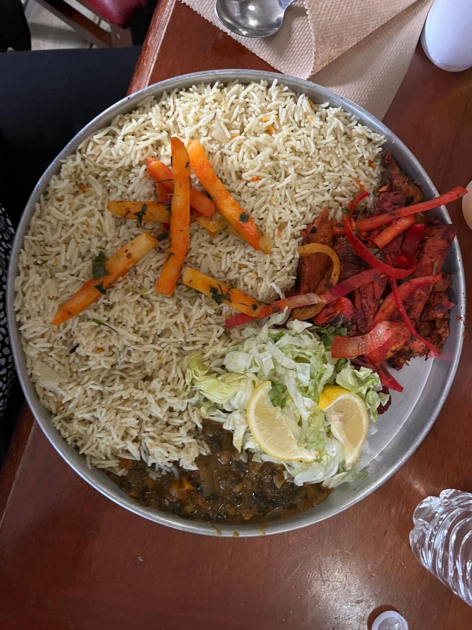 A chicken and rice dish from African Paradise West.