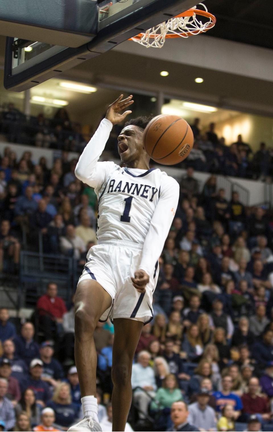 Ranney School defeats Manasquan in the 2019 Shore Conference Tournament final held at Monmouth University. Ranney's Bryan Antoine shoots in the first half.West Long Branch, NJSaturday, February 23, 2019