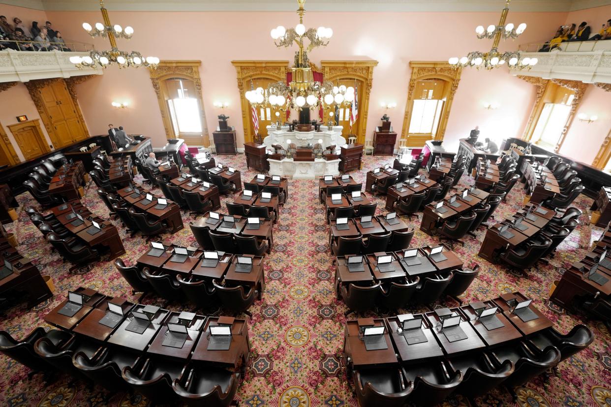 The Ohio House of Representatives chambers at the Ohio Statehouse.